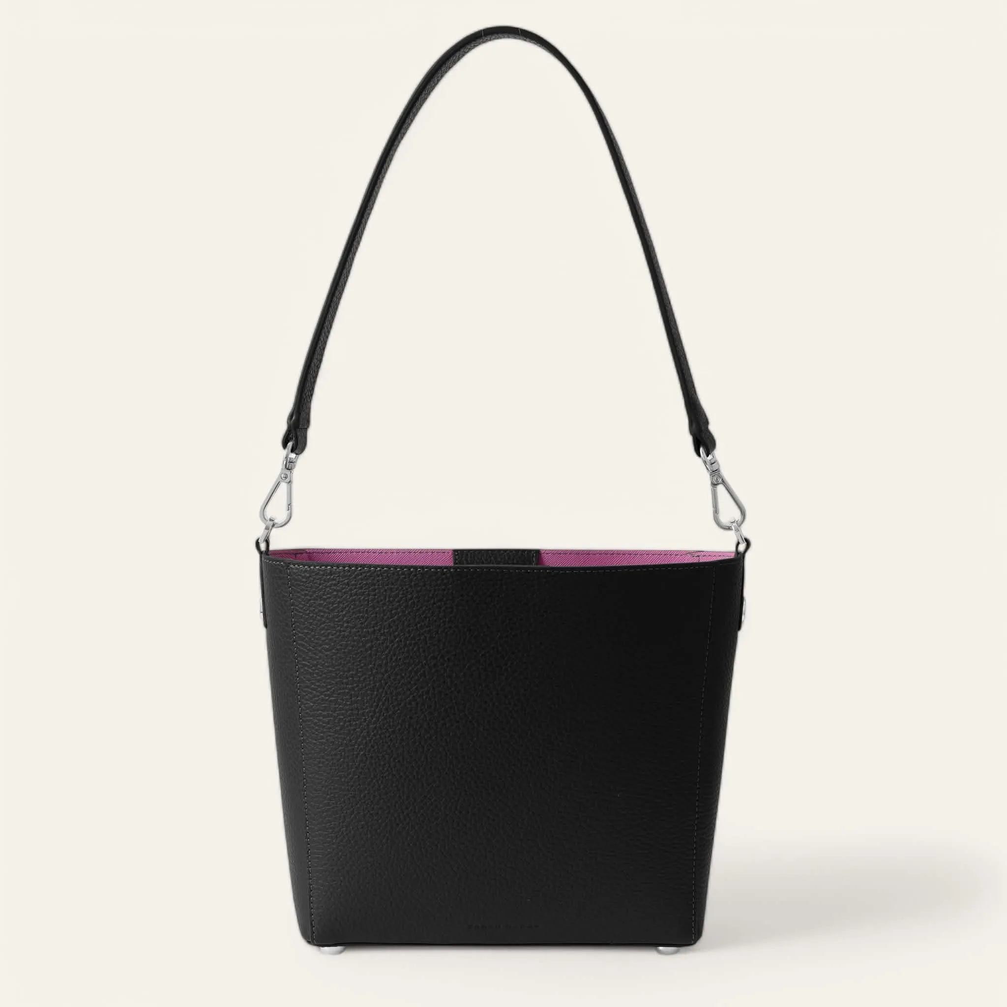 Mini S Handbag | Black with Silver hardware
