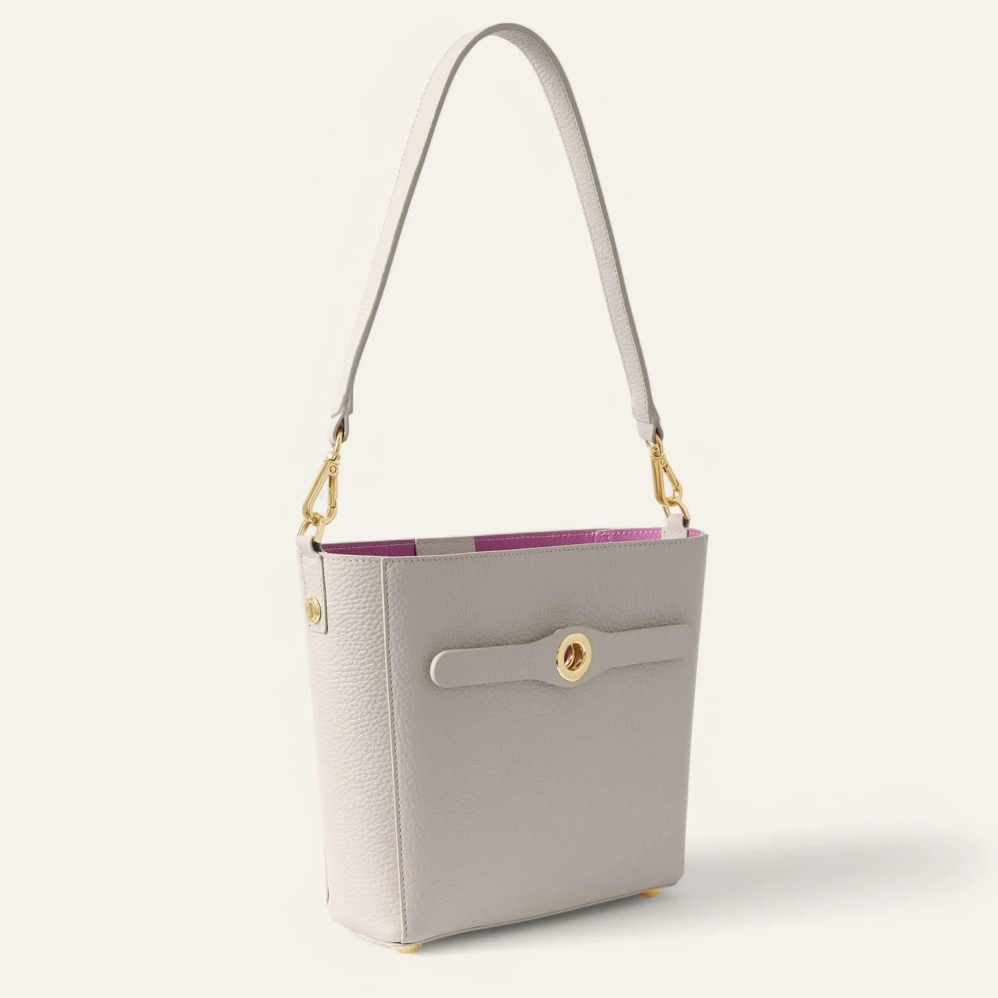 Mini S Handbag | Porcelain with Gold hardware