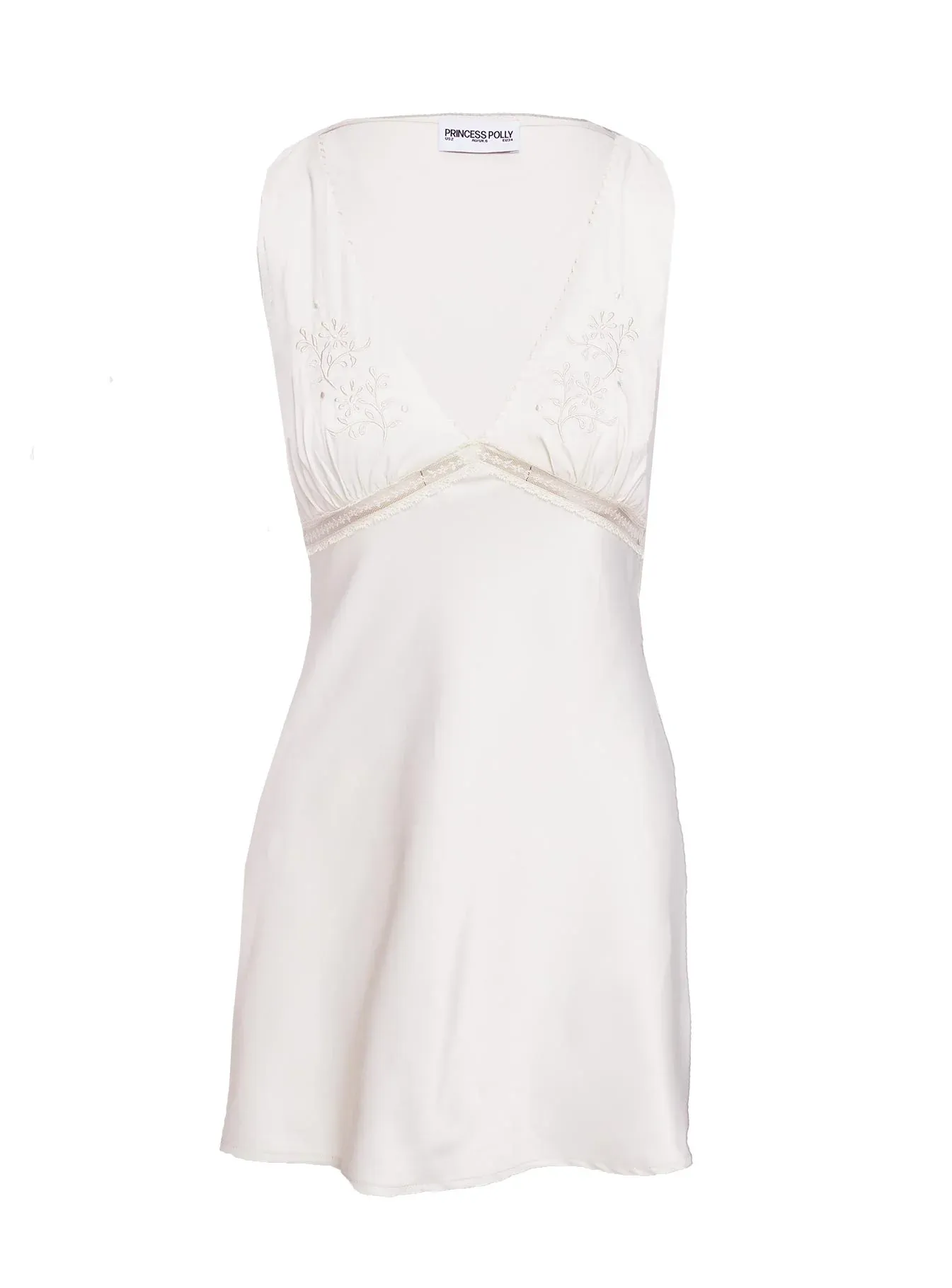 Moiselle Embroidered Bias Mini Dress Ivory
