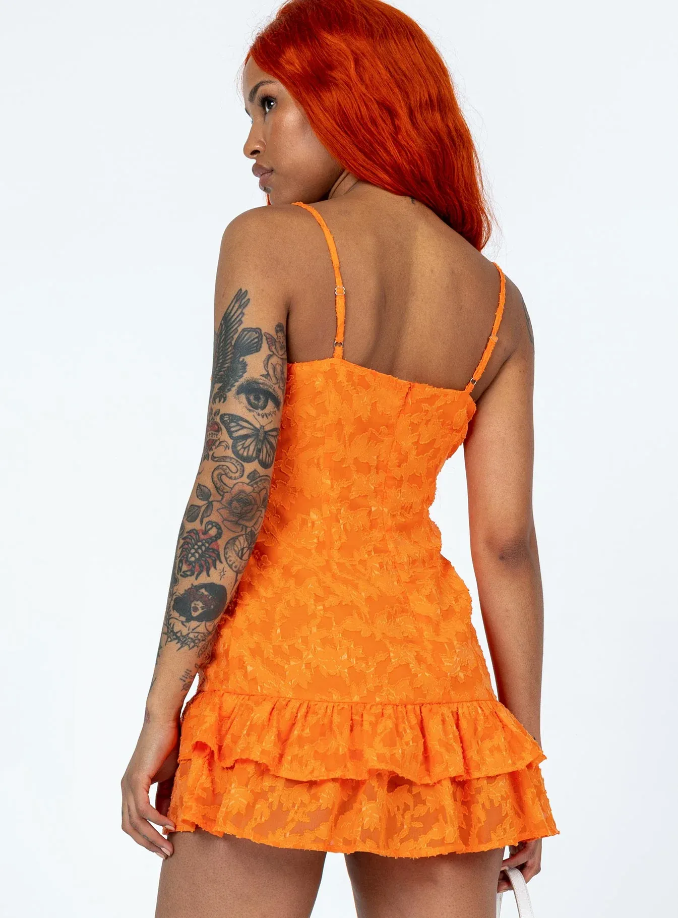 Molina Mini Dress Orange Texture