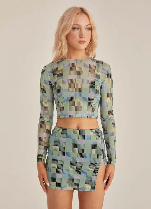 Nights In L.A Mesh Top - Techno Check