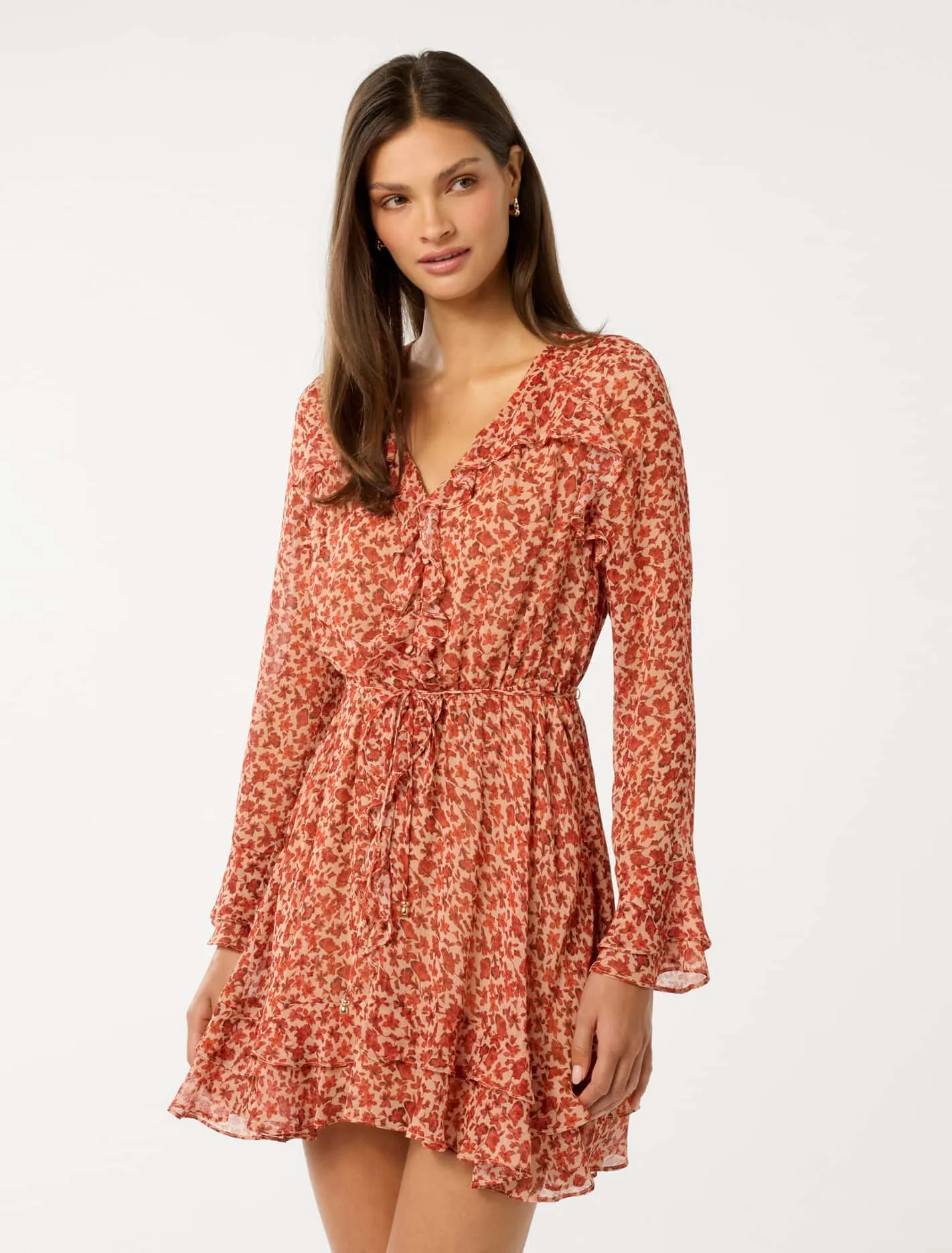 Piper Ruffle Long Sleeve Mini Dress