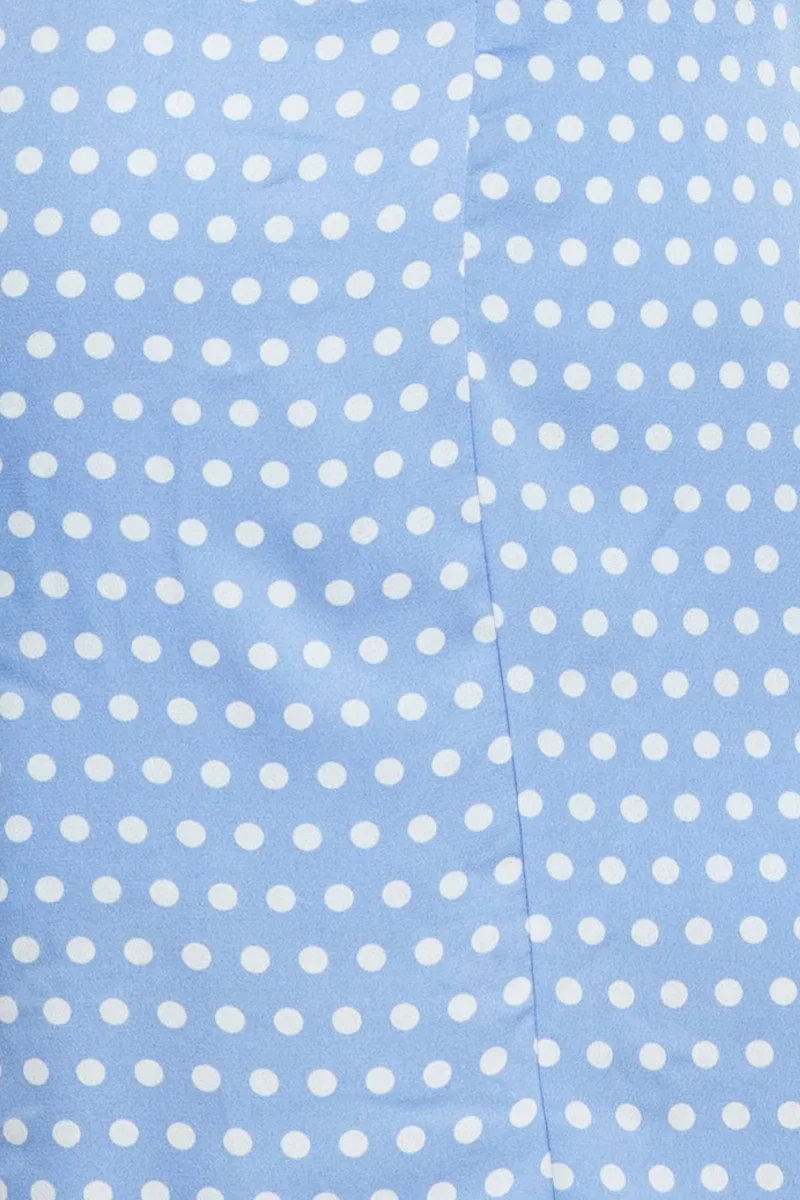 Polka Dot Midi Dress Sleeveless Evening