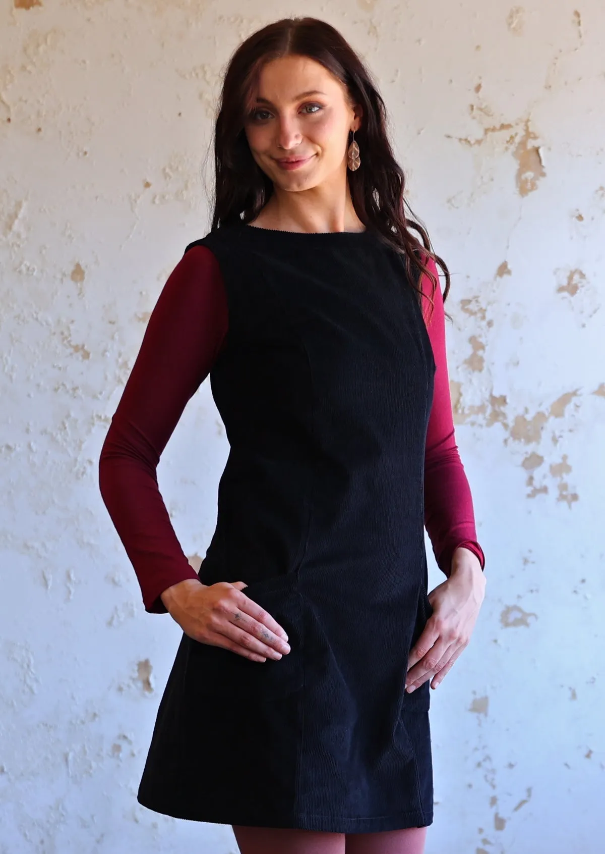Polly Pocket Corduroy Tunic Black