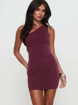 Ponderosa Asymmetrical Hardware Mini Dress Mulberry