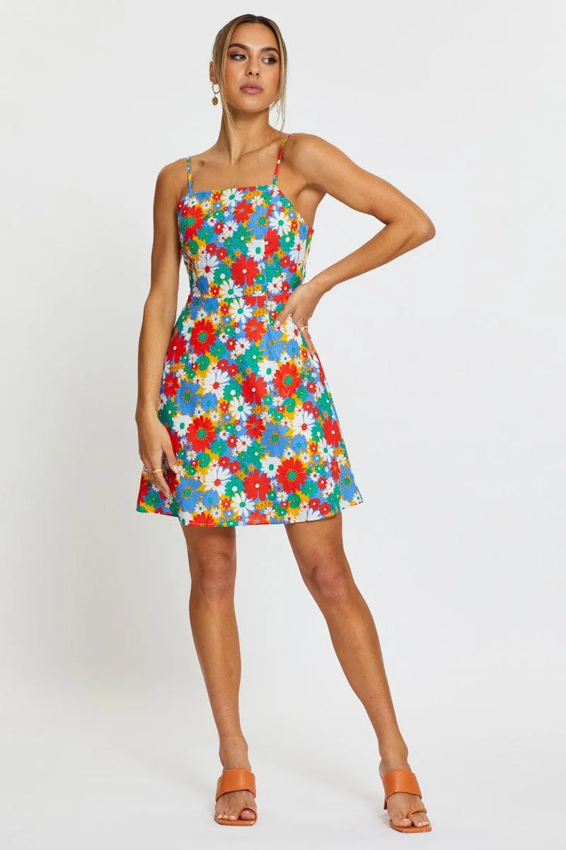 Print Mini Dress Sleeveless