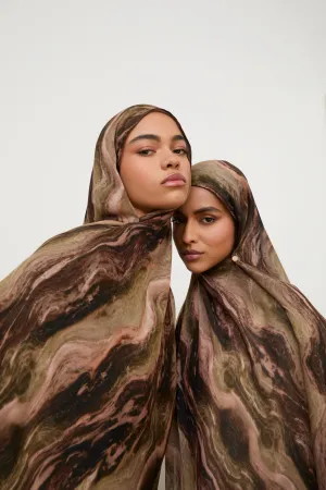 Printed Modal Hijab - Desert Marble