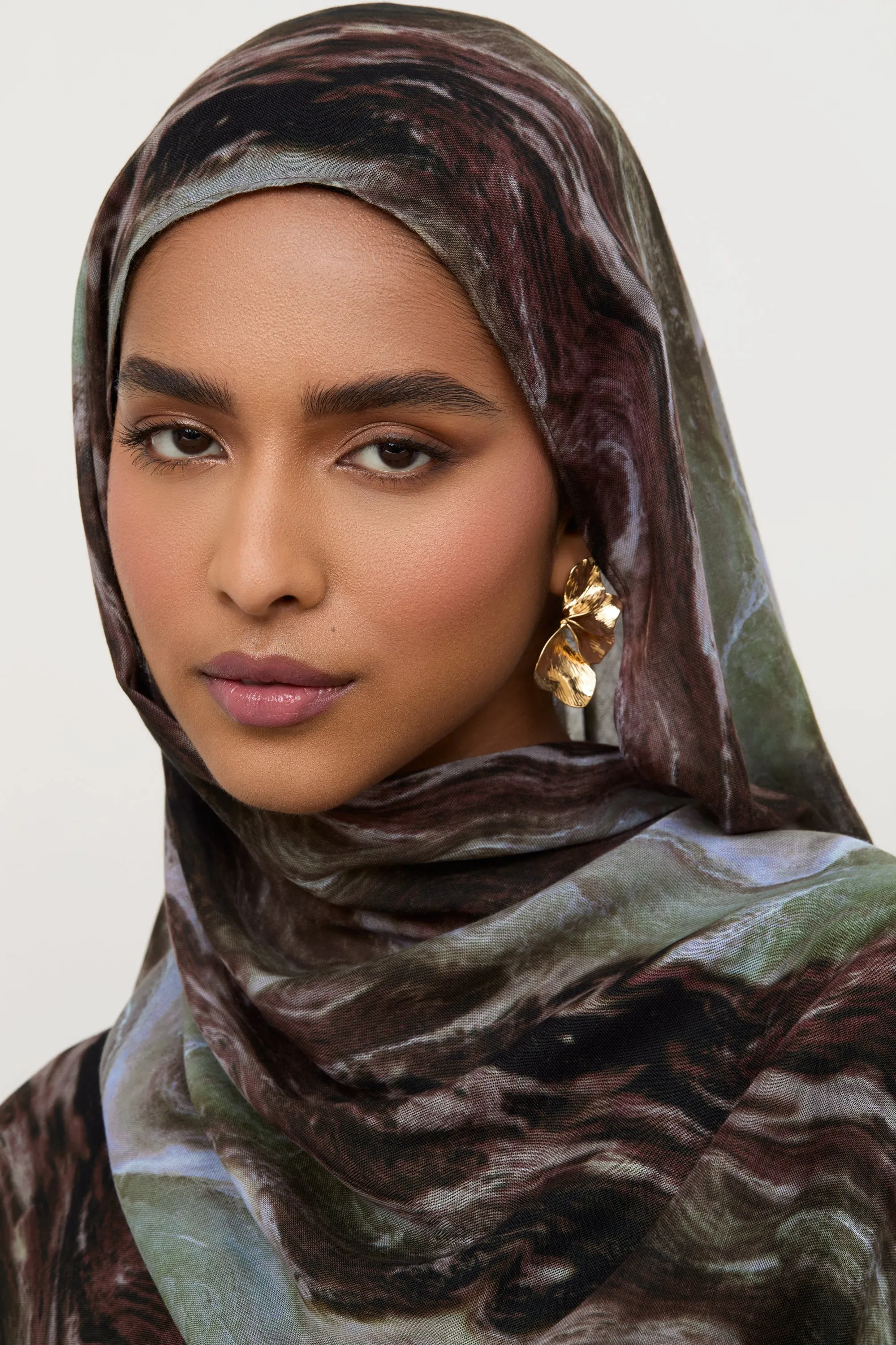 Printed Modal Hijab - Earth Marble