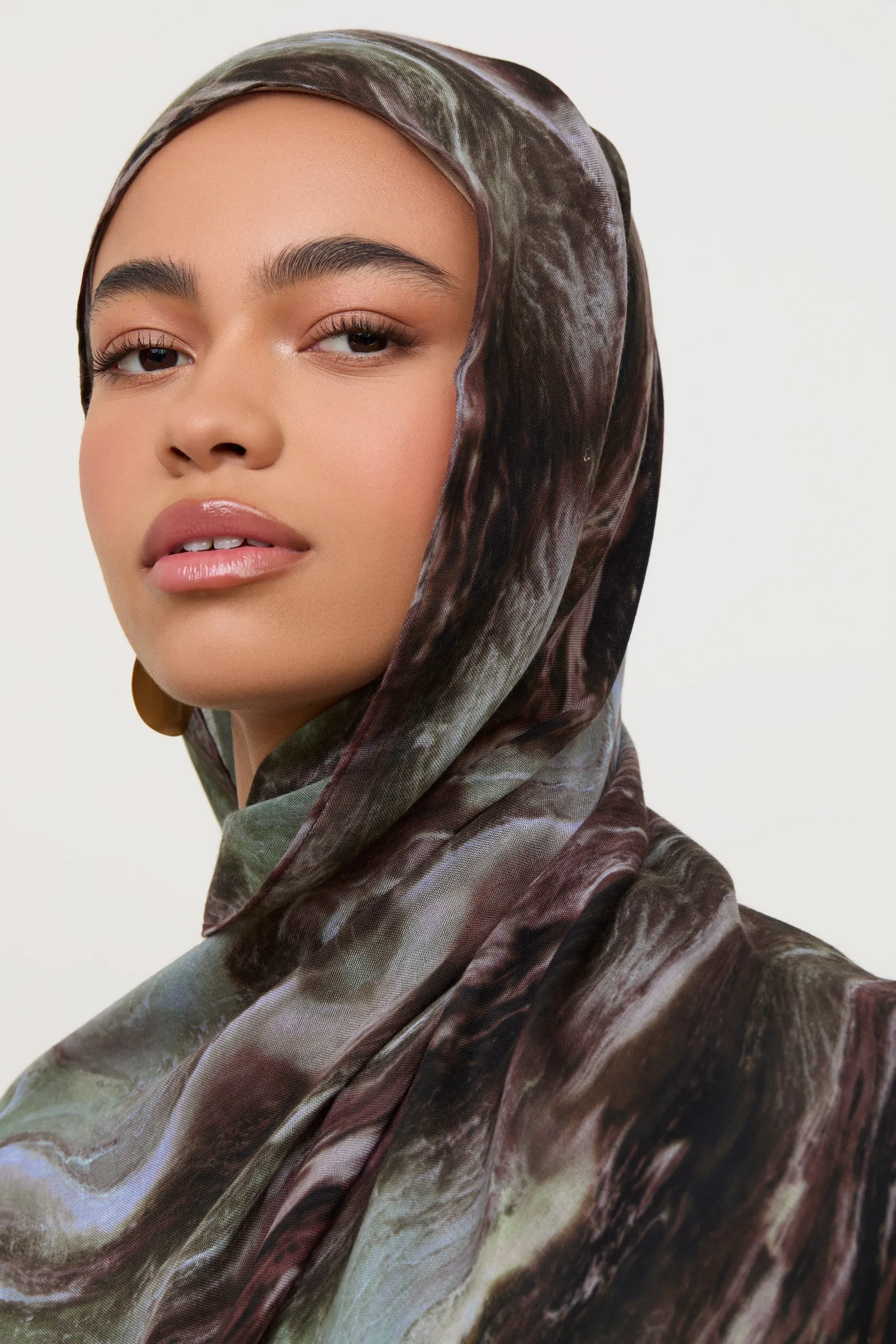 Printed Modal Hijab - Earth Marble
