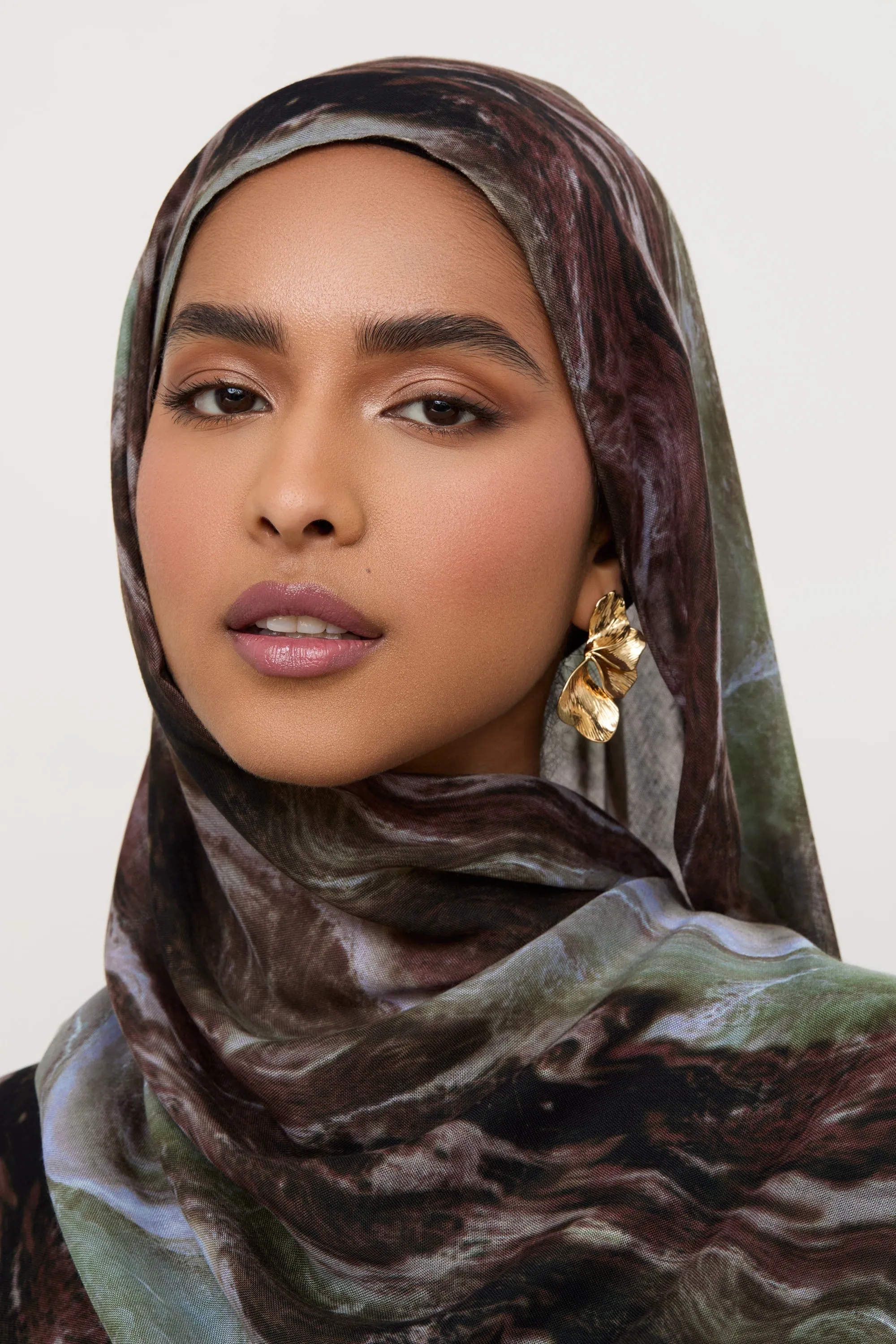 Printed Modal Hijab - Earth Marble