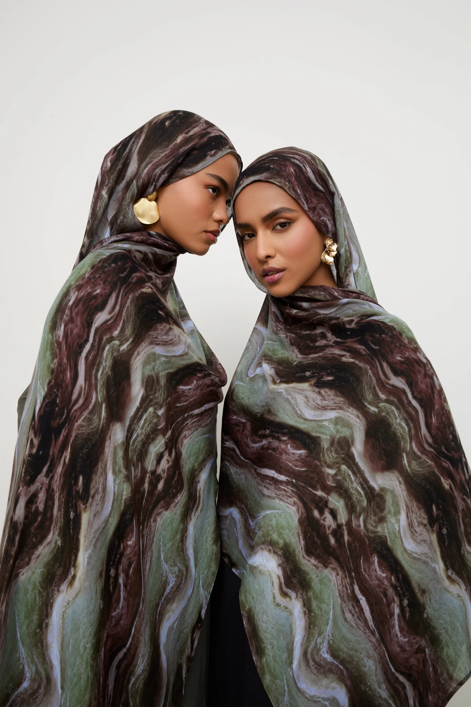 Printed Modal Hijab - Earth Marble