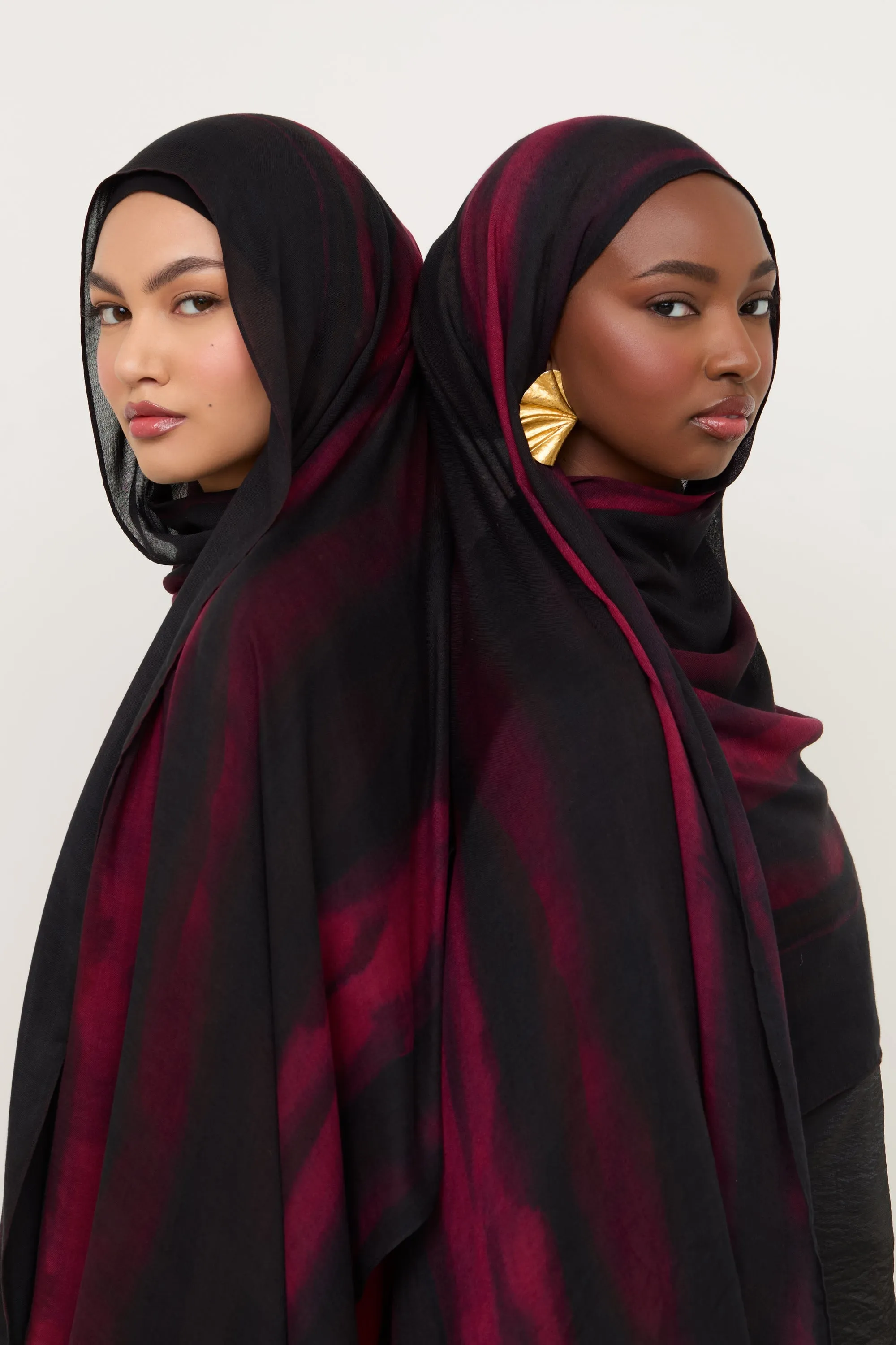 Printed Modal Hijab - Ember Smoke