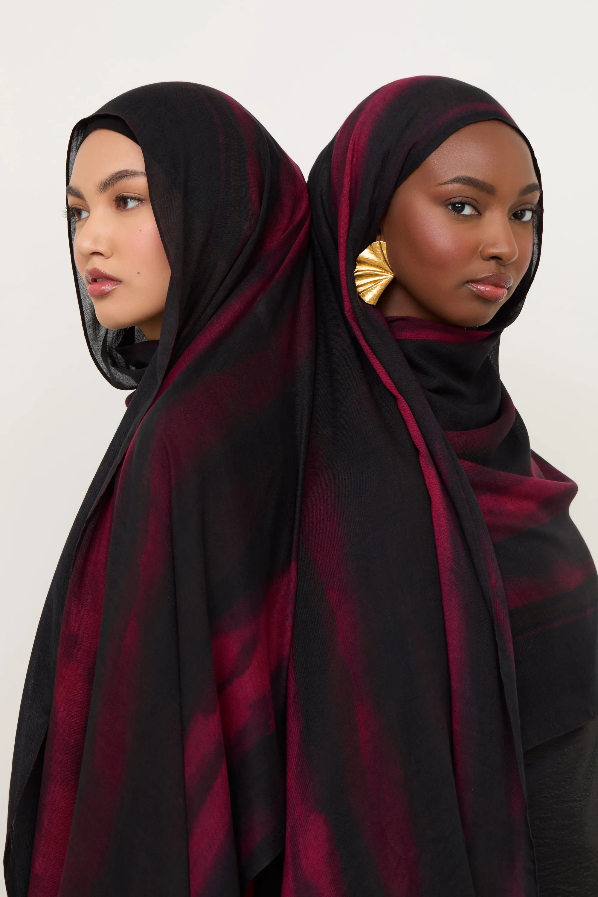 Printed Modal Hijab - Ember Smoke
