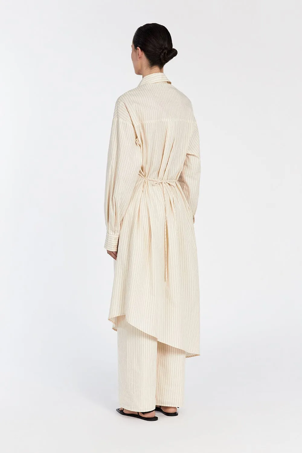 RILEY CREAM COTTON MAXI SHIRT