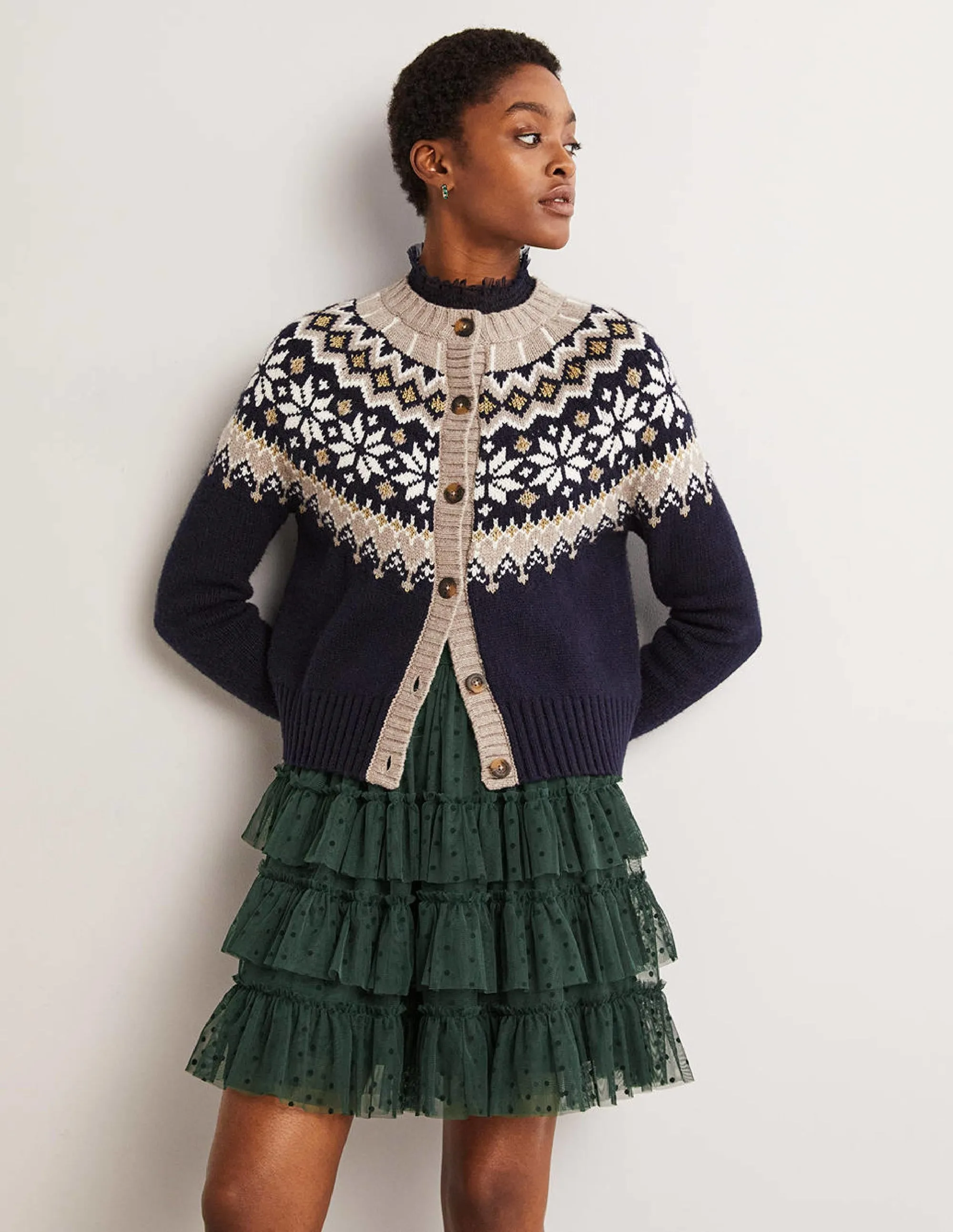 Ruffle Tulle Mini Skirt-Onyx Green