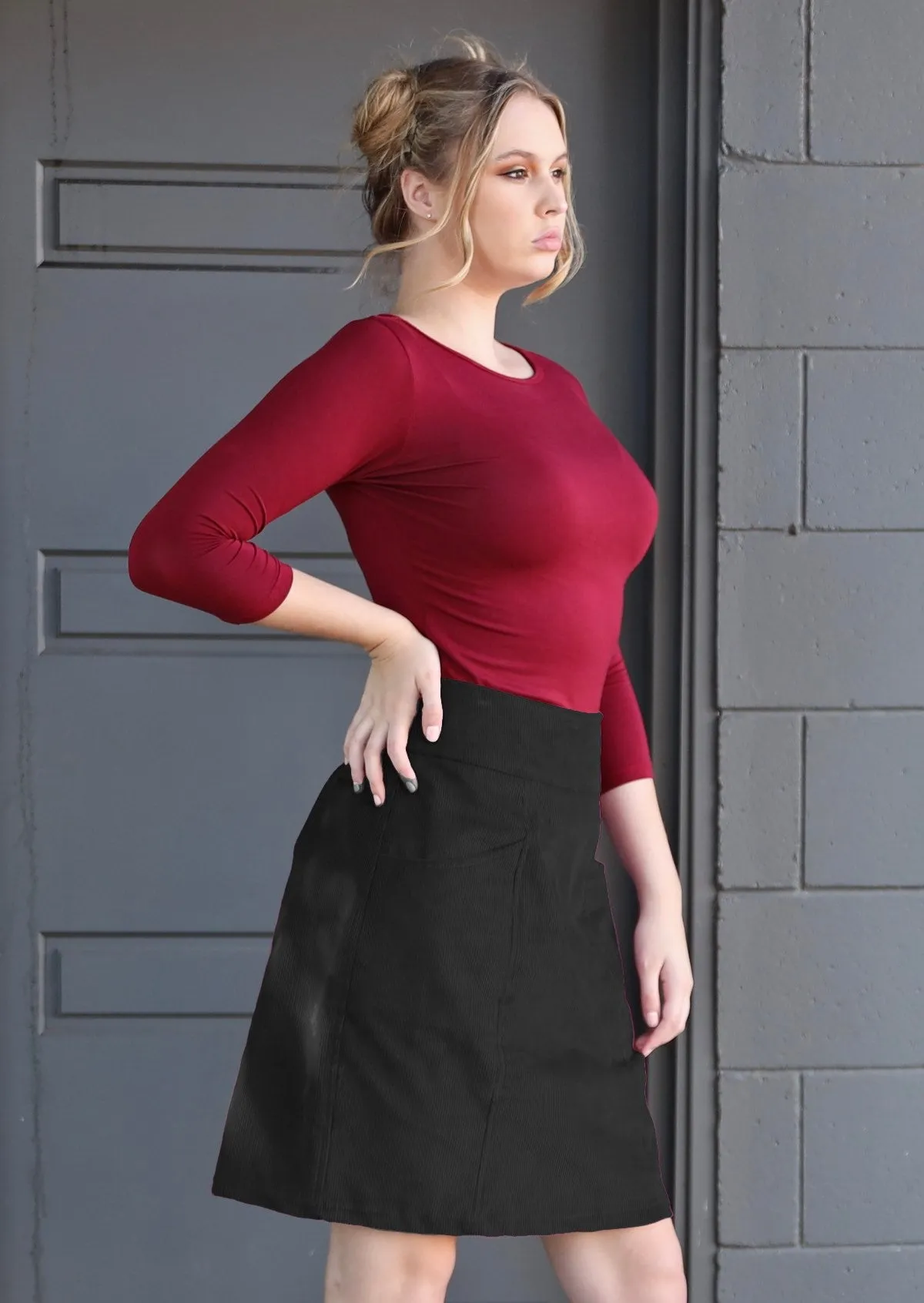 Sale Aalia Corduroy Skirt Black