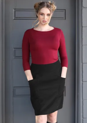 Sale Aalia Corduroy Skirt Black