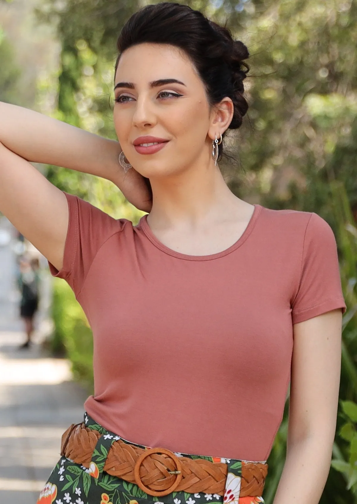 Scoop Neck T-Shirt Dusty Rose