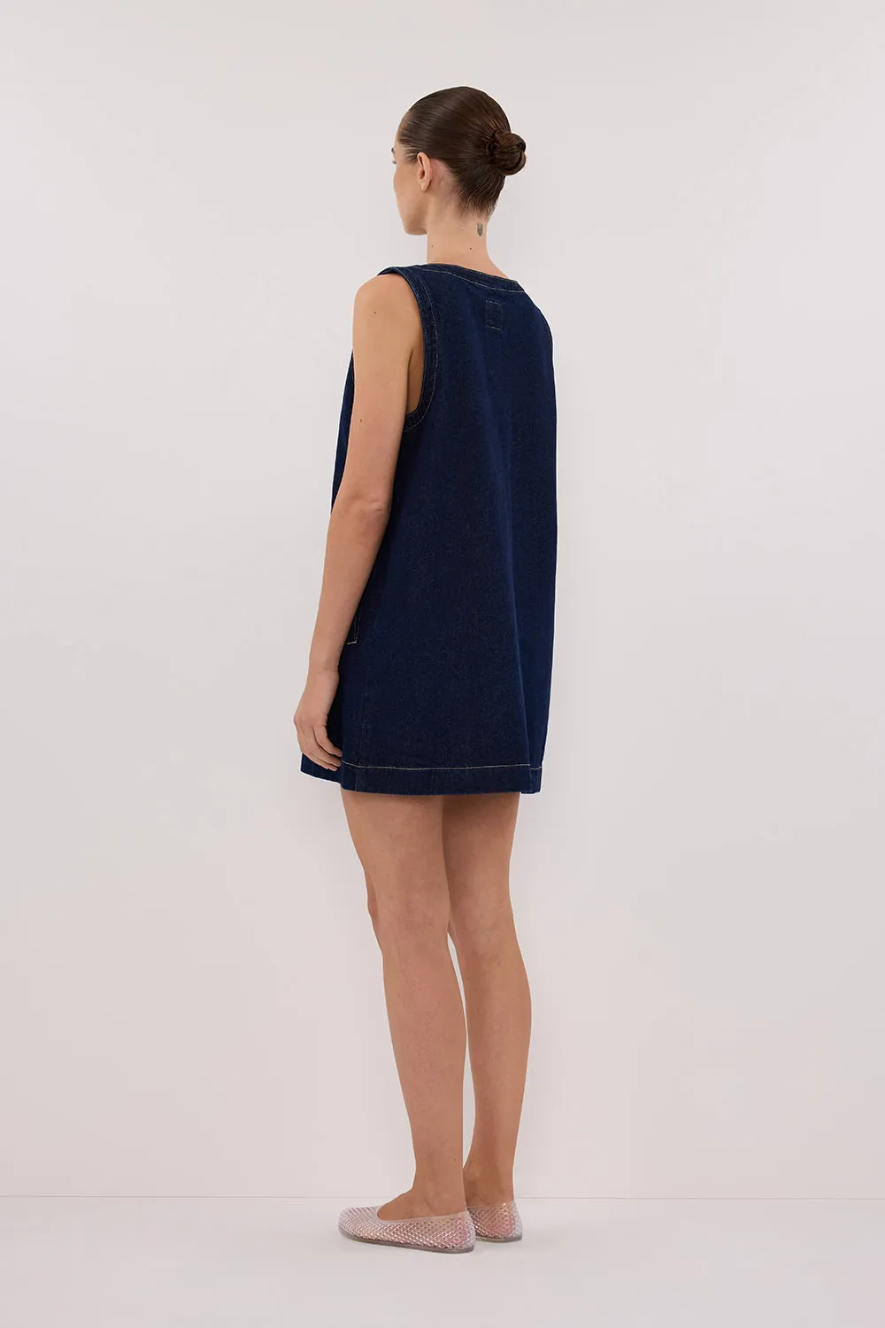 SHERI INDIGO DENIM MINI DRESS