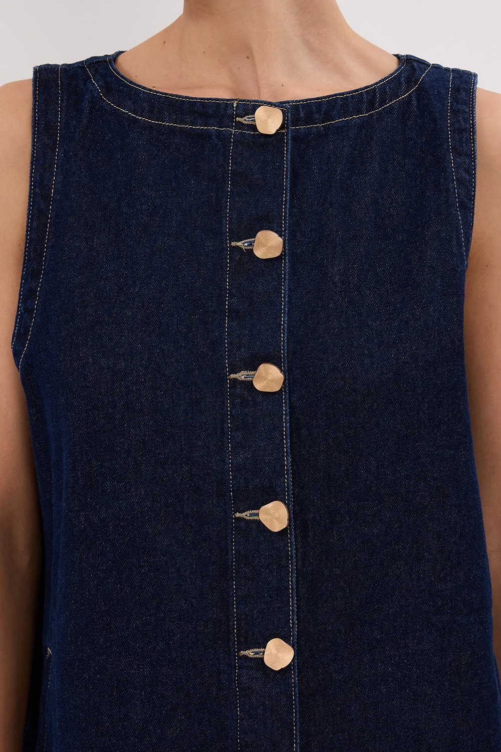 SHERI INDIGO DENIM MINI DRESS