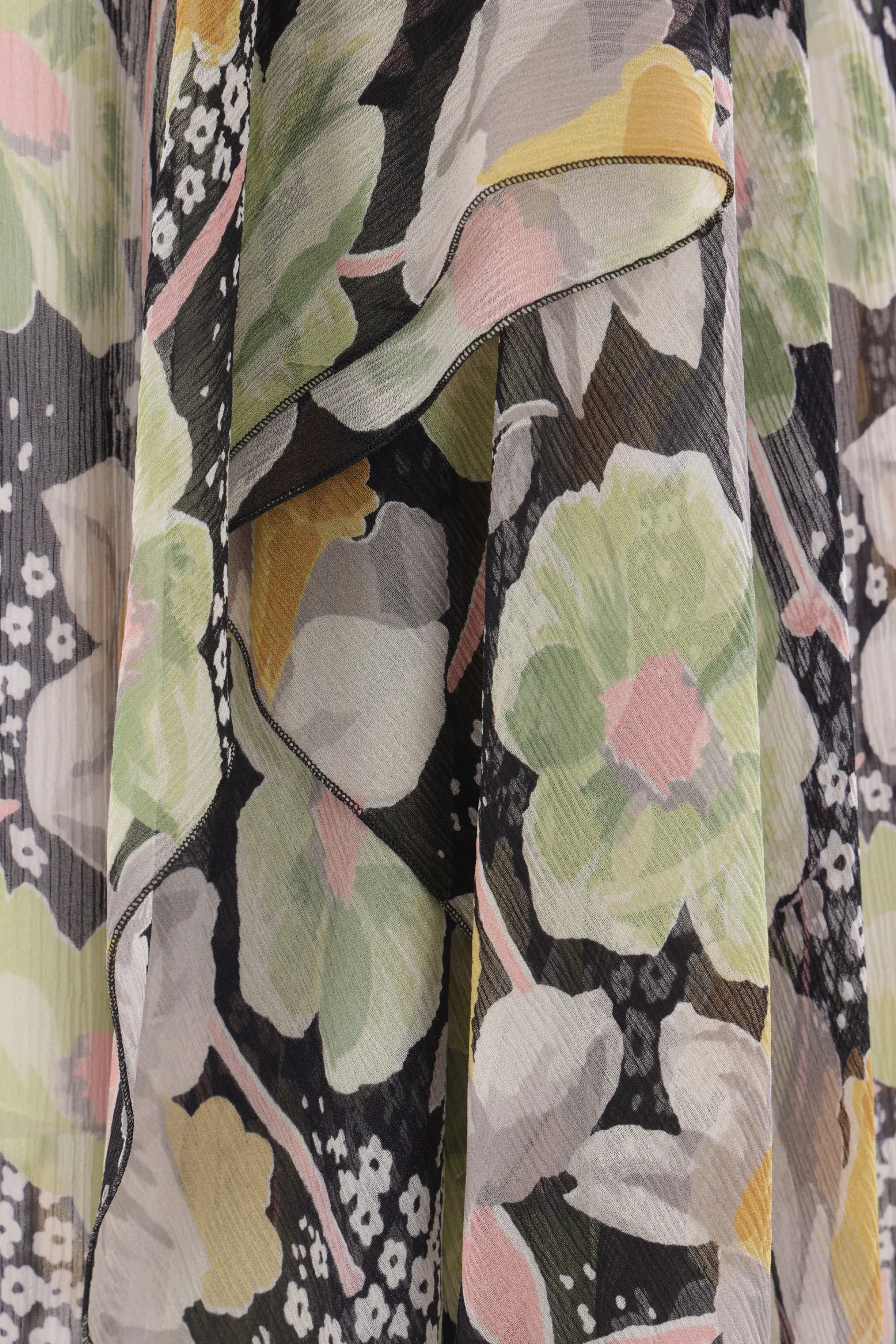 silk sleeveless dress with Daffodil print