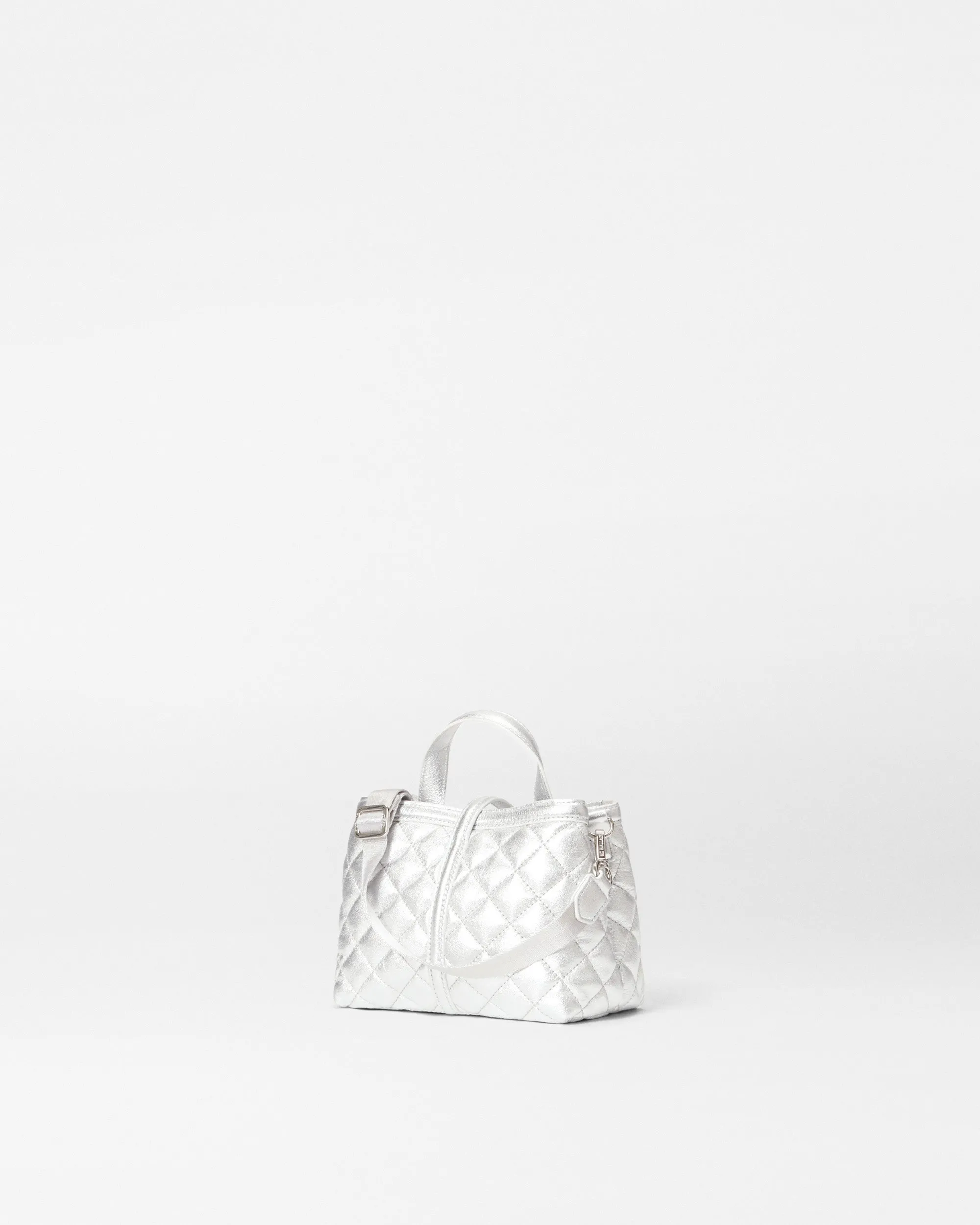 Silver Leather Mini Astor Top Handle