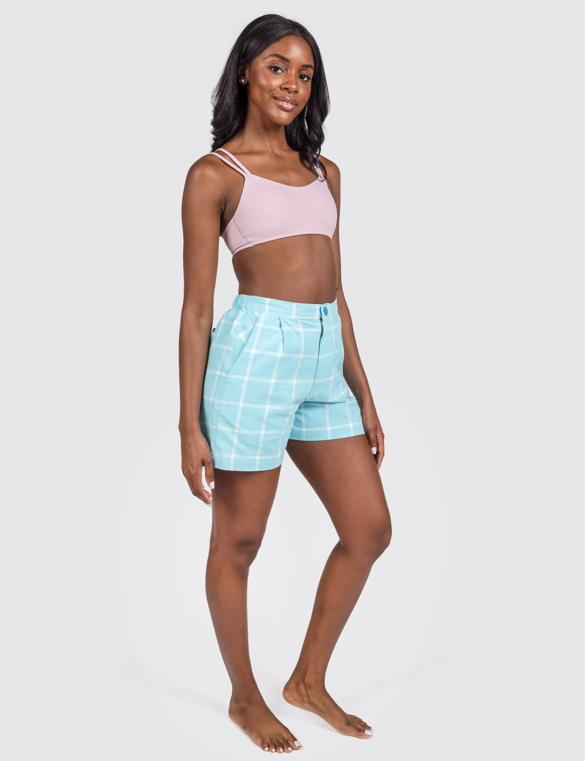 Sky Grid Ellie Shorts