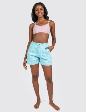 Sky Grid Ellie Shorts
