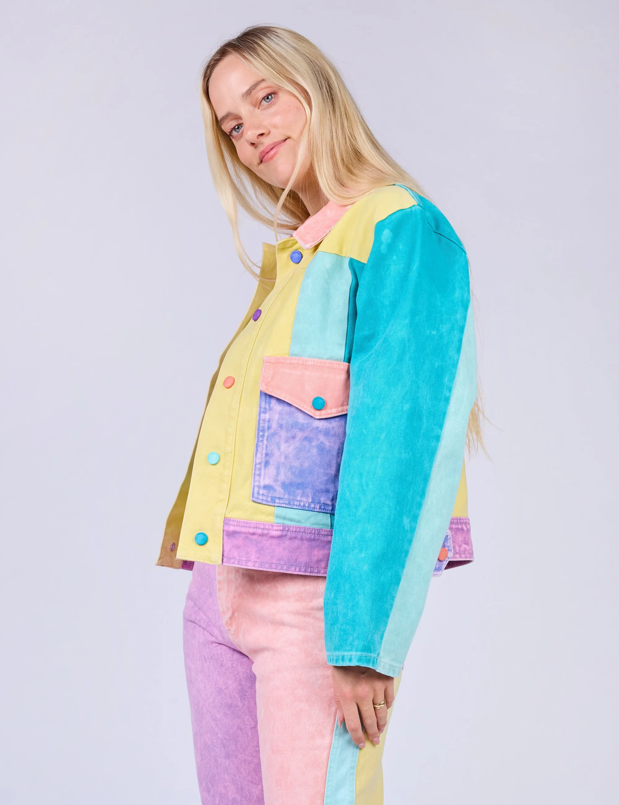 Stellar Night Acid Wash Denim Jacket