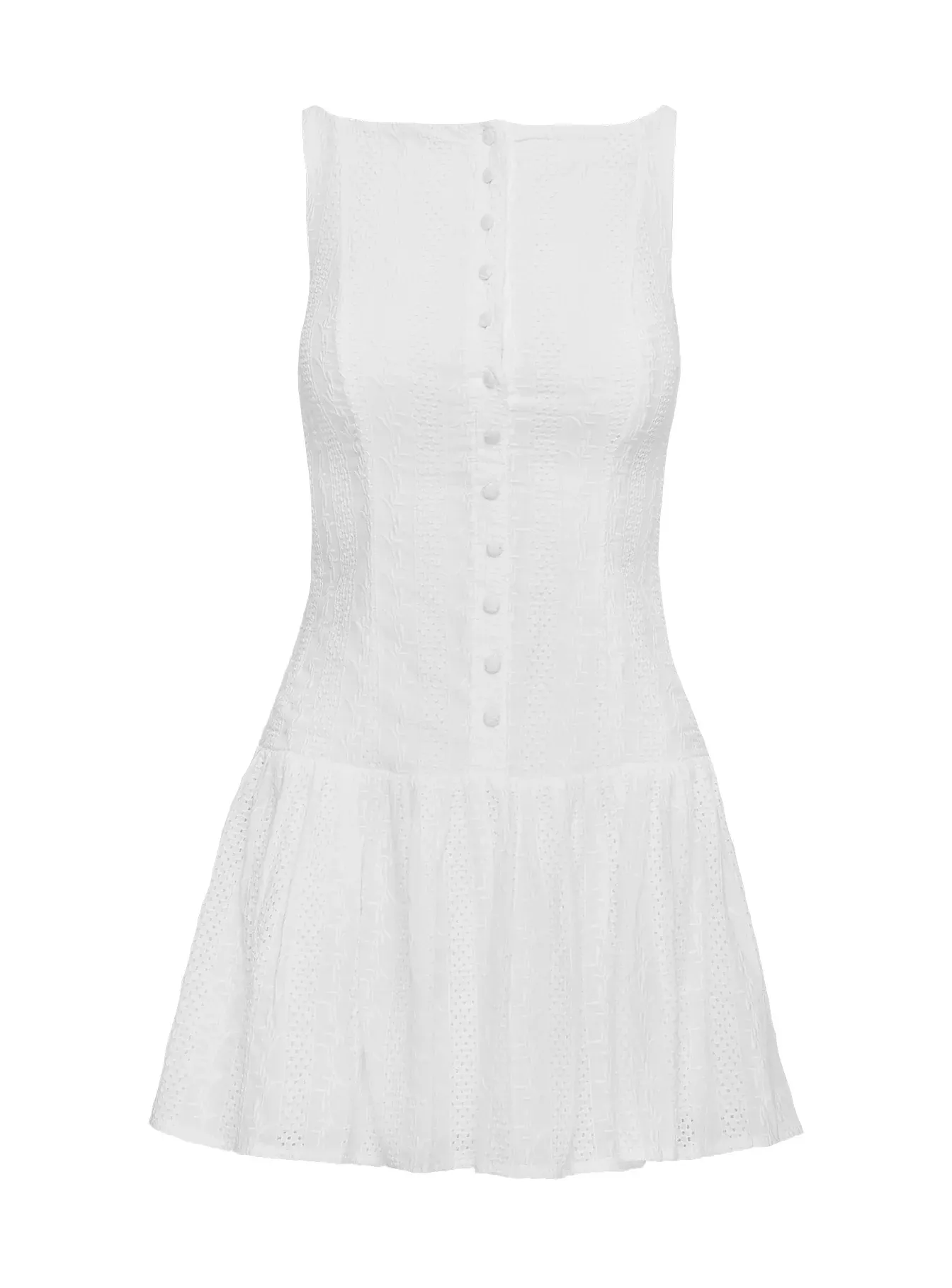 Sweeter Places Embroidered Mini Dress White