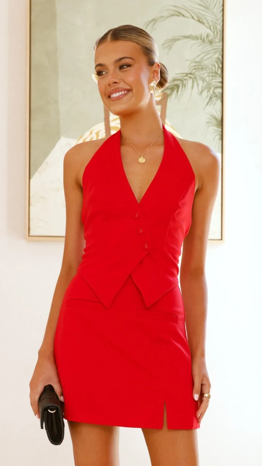 Thea Mini Skirt - Red
