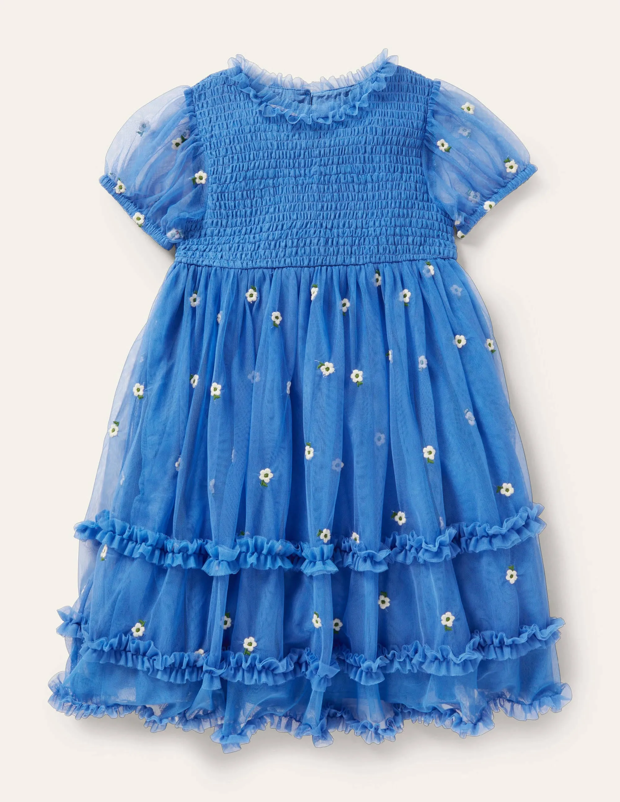 Tiered Tulle Dress-Elizabethan Blue