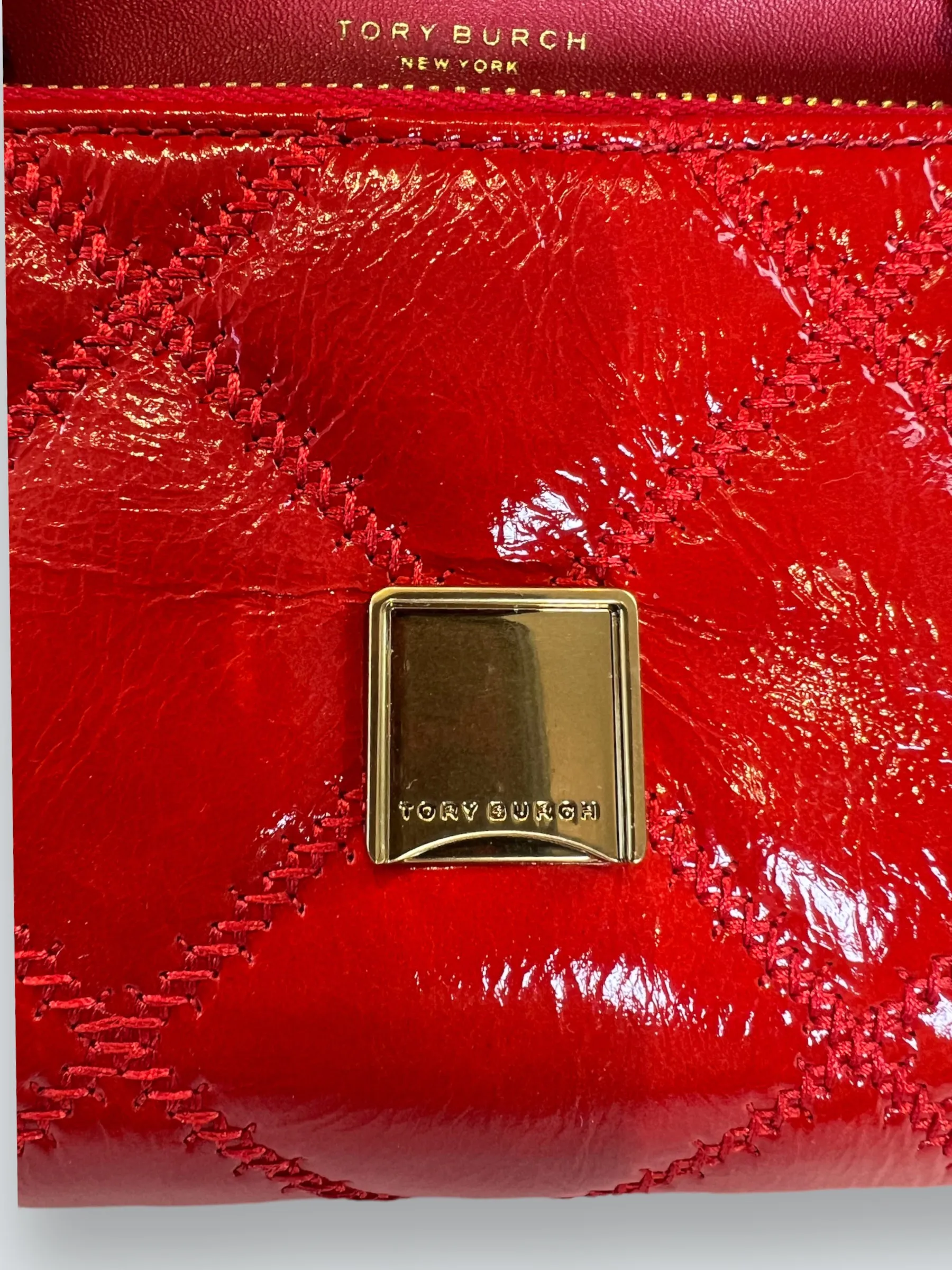 Tory Burch Red Patent Leather Mini Crossbody