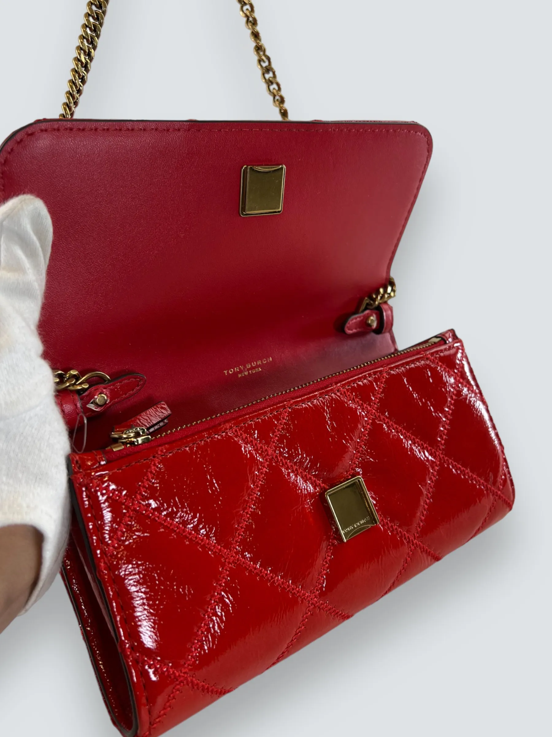 Tory Burch Red Patent Leather Mini Crossbody