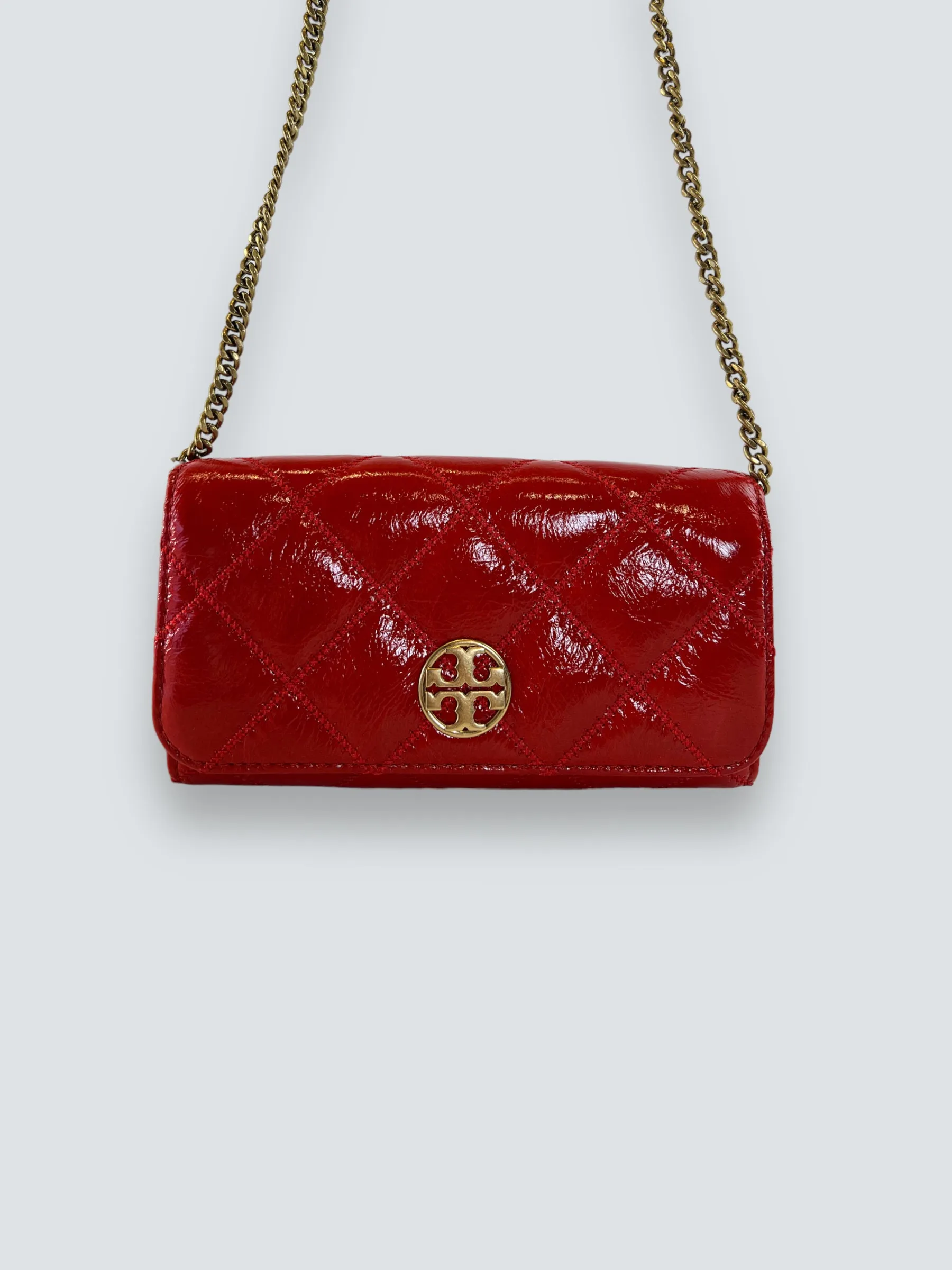 Tory Burch Red Patent Leather Mini Crossbody