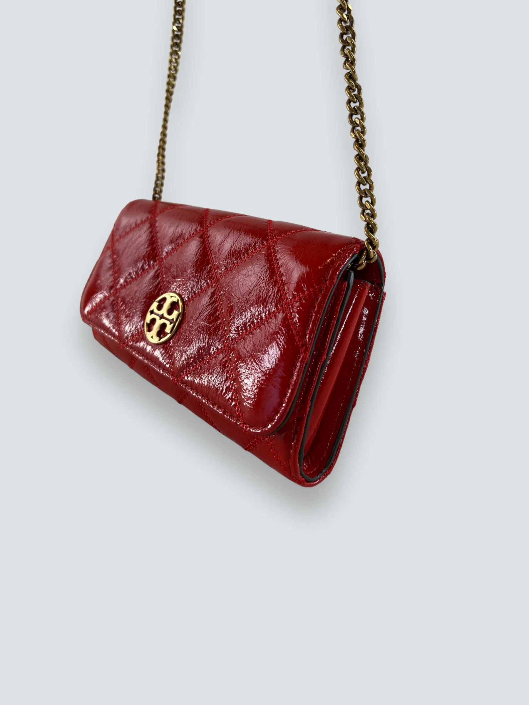 Tory Burch Red Patent Leather Mini Crossbody