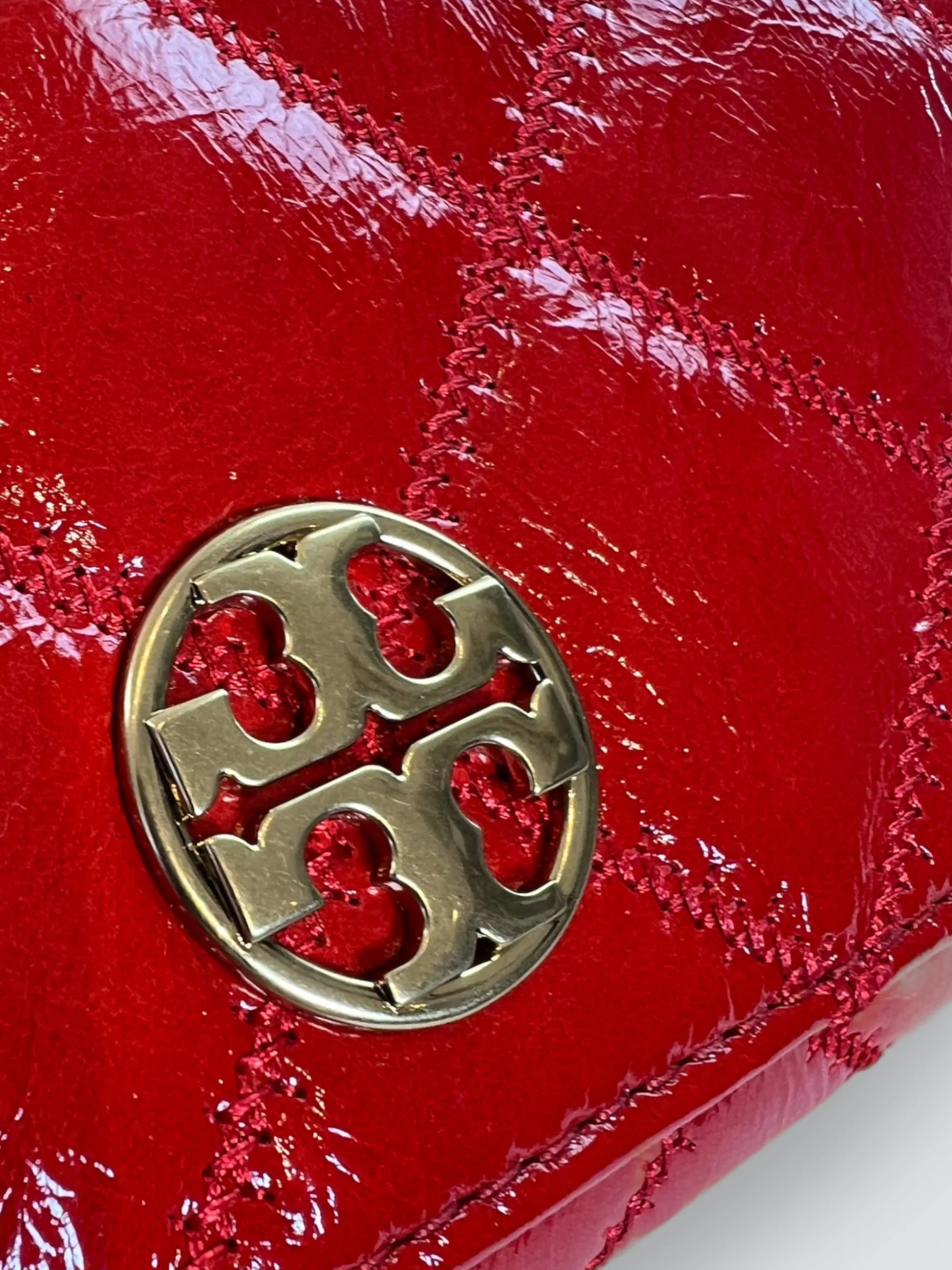 Tory Burch Red Patent Leather Mini Crossbody