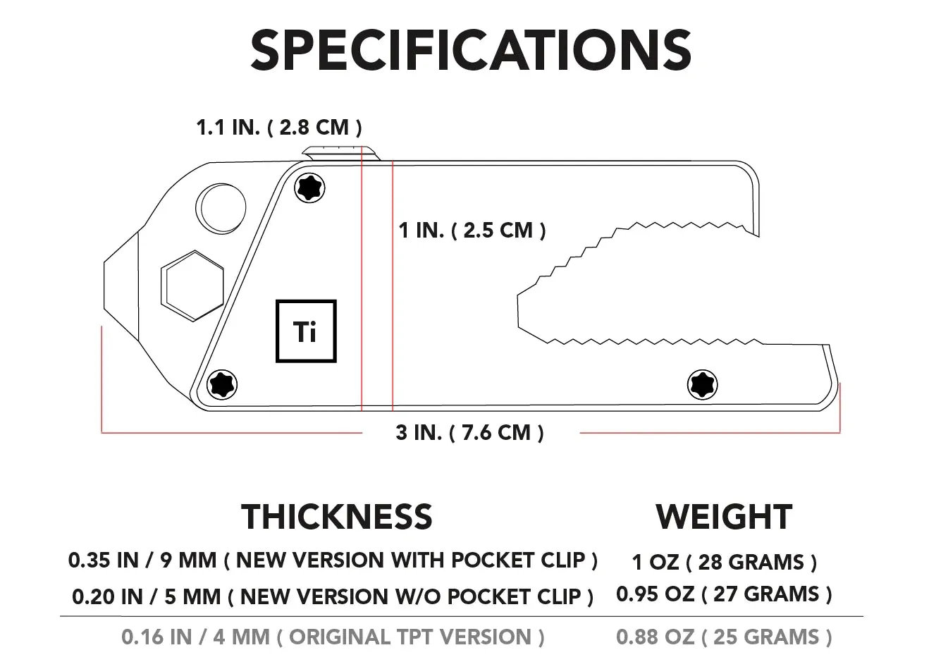 TPT Slide: Titanium Pocket Tool