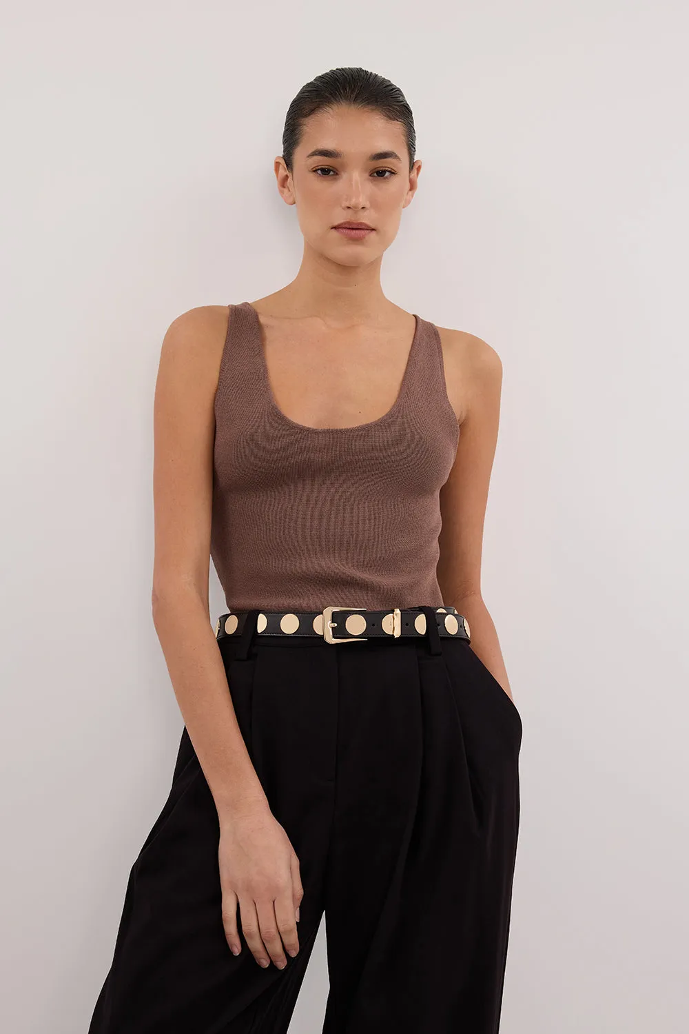 TROY TAUPE KNIT TANK