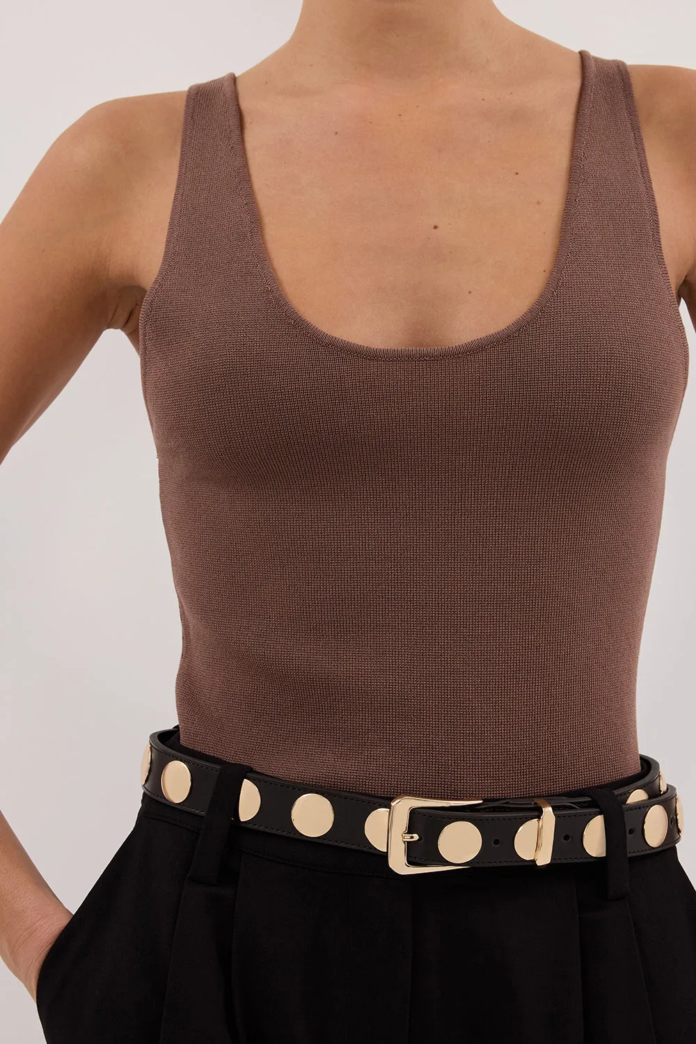 TROY TAUPE KNIT TANK