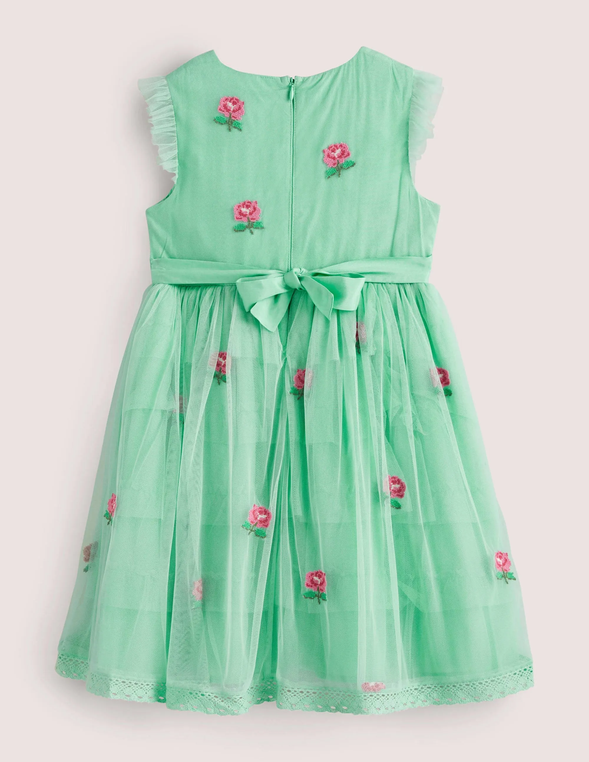 Tulle Embroidered Party Dress-Fountain Flowers