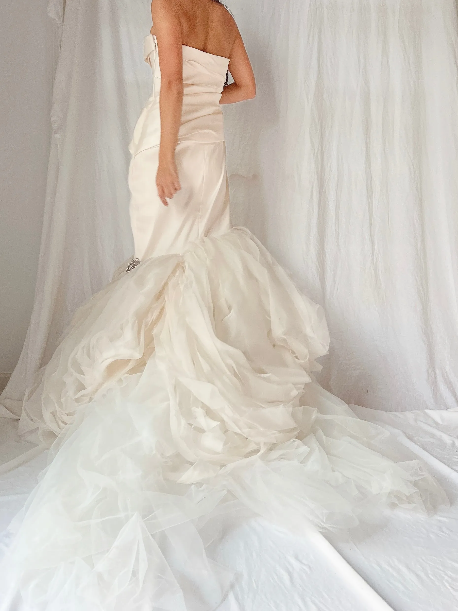 Vintage Vera Wang Dress with Asymmetrical Bodice - M