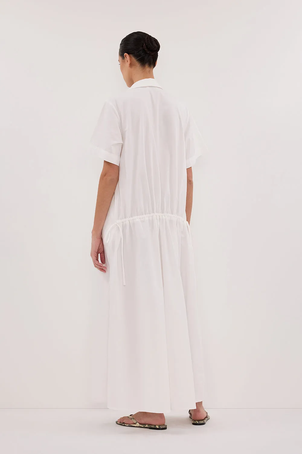 VIOLET WHITE SHIRT MIDI DRESS