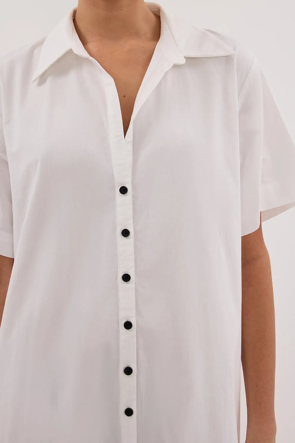 VIOLET WHITE SHIRT MIDI DRESS