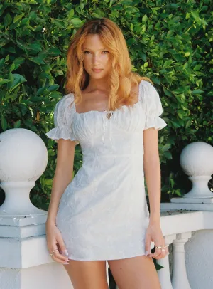 White Rose Mini Dress White