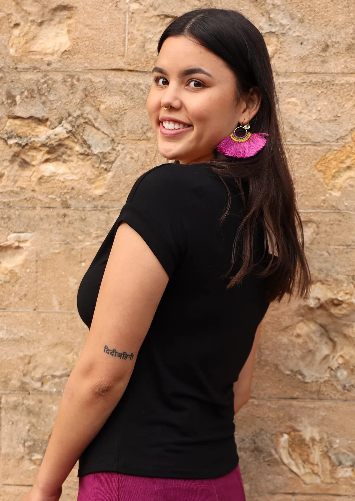 Wide Neck Mod Top Black
