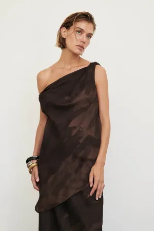 WILLOW CHOC PRINT TWIST TOP