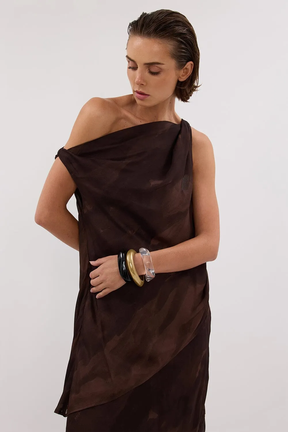 WILLOW CHOC PRINT TWIST TOP