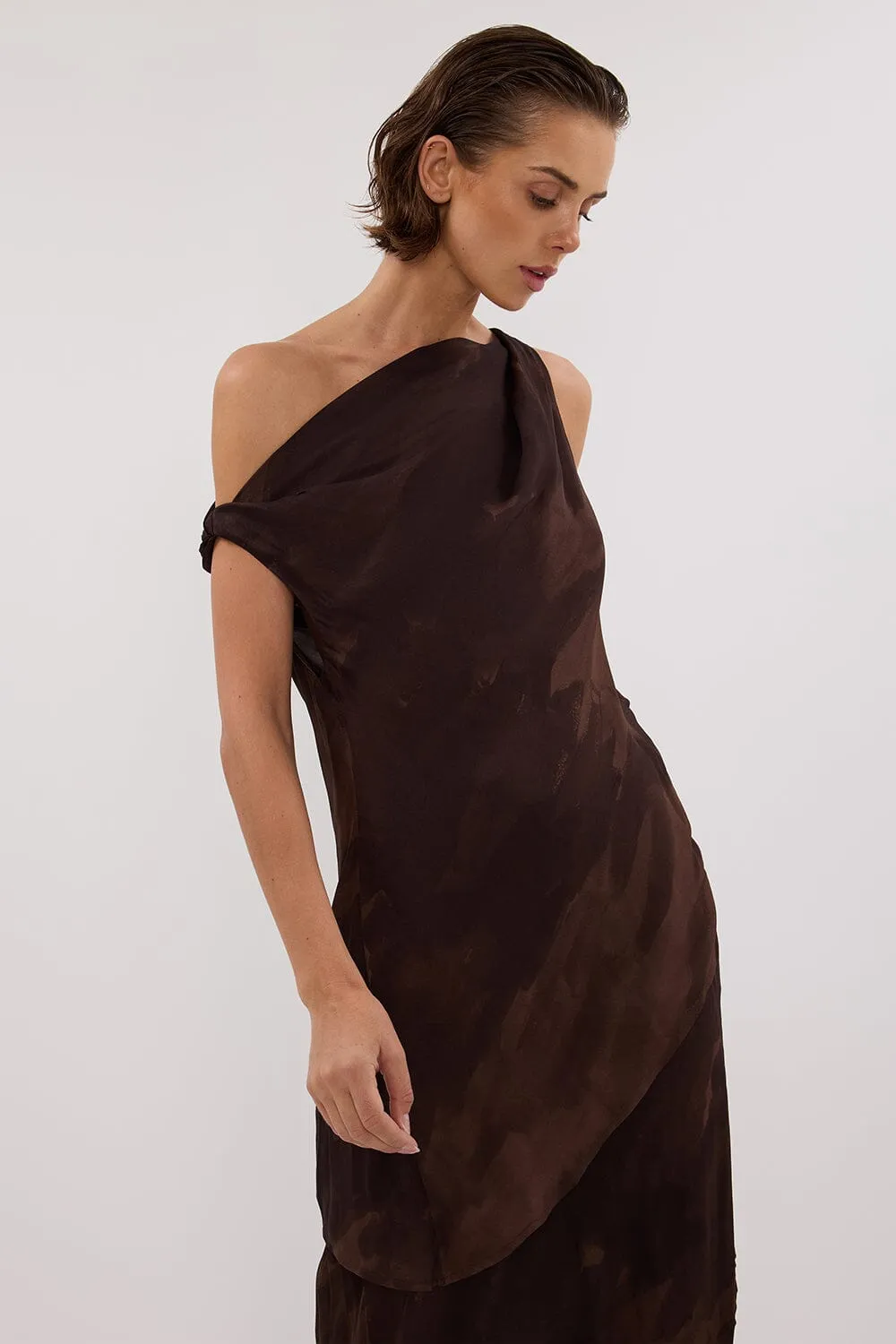 WILLOW CHOC PRINT TWIST TOP